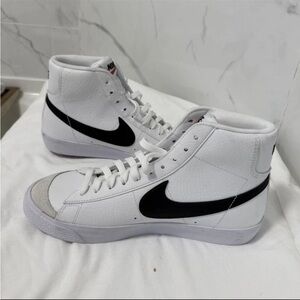 Nike White and Black High-Top Sneakers